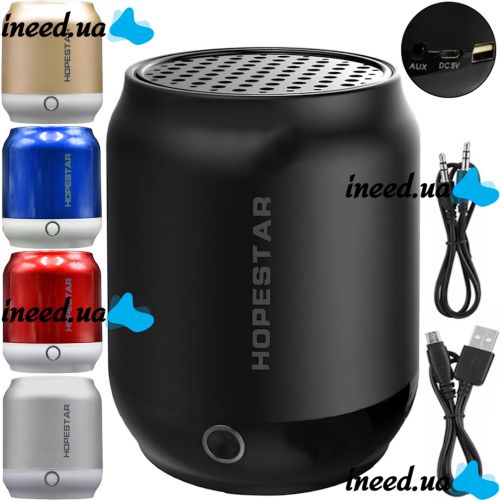 Portable Bluetooth Speaker Hopestar H8 Wireless Cordless Rechargeable Stereo Speaker with Built-in Microphone and Noise Canceling FM MP3 AUX TF USB
