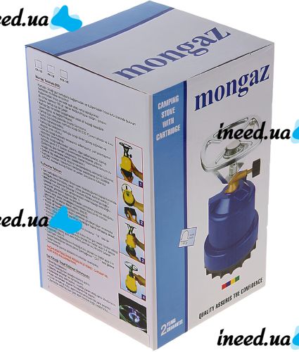 Portable gas burner Mongaz SL-1021 1400W camping mini stove with regulator and piezo ignition for cooking cylinder Dystate DY-05