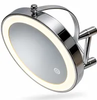 Frap F6108 20 cm Cosmetic Wall Mirror for Makeup and Shaving, Swivel Mirror with LED Lighting and 3× Magnification Wall Makeup Mirror M1002