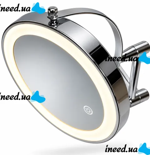 Frap F6108 20 cm Cosmetic Wall Mirror for Makeup and Shaving, Swivel Mirror with LED Lighting and 3× Magnification Wall Makeup Mirror M1002
