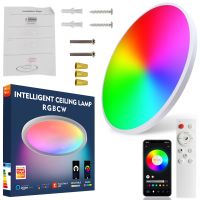 Intelligent Ceiling Lamp GS-9103 30cm 24W RGB LED chandelier with remote control and Wi Fi Bluetooth smart home support