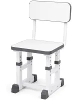 Bambi JU-5129 Convertible Children's Desk and Chair Set—Height-Adjustable Desk and Chair with Shelves and Backpack Holder, 26X-158, Gray