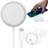 Magsafe Magnetic Wireless Charger Universal Magsafe Magnetic Charging for IOS Android Phone and Headphones with Type-C Output White