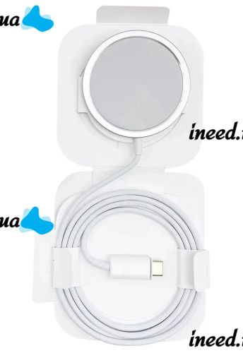 Бездротове зарядний пристрій Magsafe Magnetic універсальна магнітна зарядка магсейф для телефону і навушників IOS Android з виходом Type-C Біла