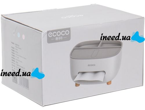 Настільний контейнер для серветок Ecoco E2009 серветниця органайзер для зберігання дрібниць із тримачем, підставкою для телефона Tissue Box AND-117
