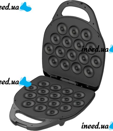 Электрическая машинка Hoffmans HM-3010 1400W для приготовления пончиков на 16 штук, Аппарат для выпекания донатов с антипригарным покрытием от сети