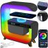 Настільна смарт лампа нічник RGB XM-G3 акумуляторний з бездротовою зарядкою 15W і Bluetooth колонкою, Блютуз колонка G3 з підсвічуванням Чорна