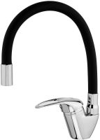Flexible Kitchen Faucet Zegor YUB4-F181KB 47 cm Vertical Kitchen Faucet with Flexible Silicone Spout Bottom Connection Water Tap HA-181 Black