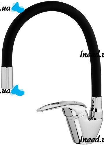 Flexible Kitchen Faucet Zegor YUB4-F181KB 47 cm Vertical Kitchen Faucet with Flexible Silicone Spout Bottom Connection Water Tap HA-181 Black