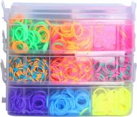 Набор резинок для плетения браслетов Band Accessory Case NR-1 комплект 3 яруса с крючком и держателем для рукоделия 1500 штук в кейсе от 3-х лет