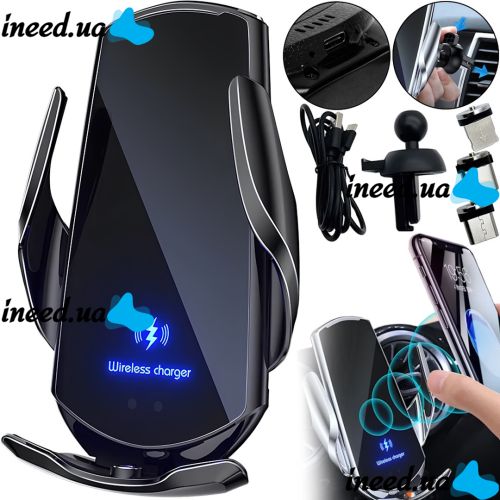 Car Touch Phone Holder Smart Sensor Q3 Universal Mount with Wireless, Magnetic Charging for Car Phone 15W