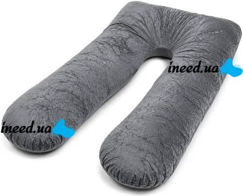 Momcozy Pregnancy Pillow PP101 80x120 cm—an orthopedic pillow for pregnant women, U-shaped for sleeping and relaxing, with back and belly support—Gray