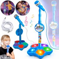Kid Star Microphone 5350A for Kids—Adjustable Stand with Backlight, Karaoke with Sound Effects, and MP3—For Children Ages 3 and Up—Blue