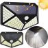 Уличный тройной фонарь Solar Interaction Wall Lamp CL-100 на солнечной батарее с датчиком движения, Настенный аккумуляторный светильник 100 LED