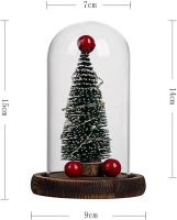 Новорічна ялинка в скляній колбі 15 см Christmas Light з LED гірляндою і кулями, настільний декоративний Різдвяний нічник на батарейках