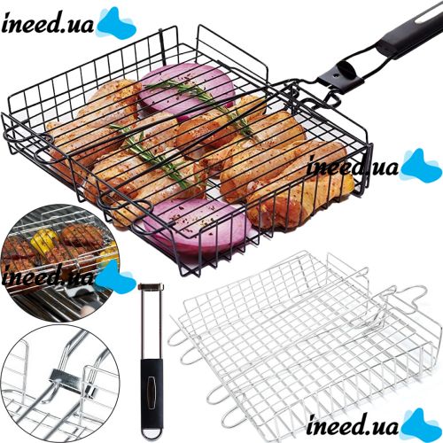 Universal Grill Grill Broil King MAG-770 32x22 cm with Removable Handle, Basket Stainless Steel Barbecue Net Silver
