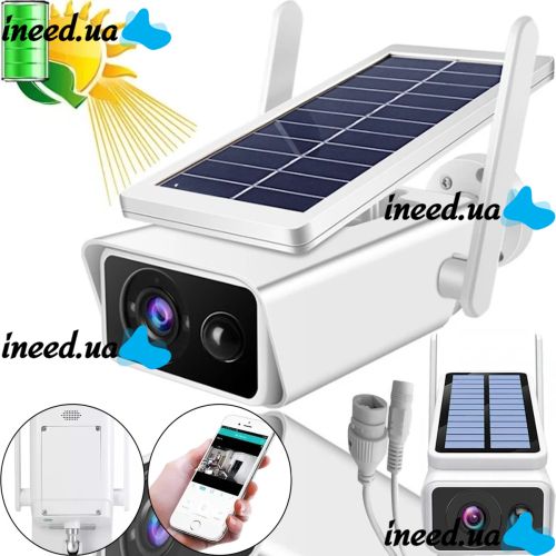 Уличная автономная WI-FI камера видеонаблюдения Solar ABQ-Q1 Full HD с солнечной батареей, Беспроводная IP видеокамера для наружного наблюдения