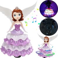 Танцююча інтерактивна лялька нічник Софі Dancing Angel Ice Princess LD - 159d з підсвічуванням, музична іграшка Софія принцеса від батарейок фіолетова