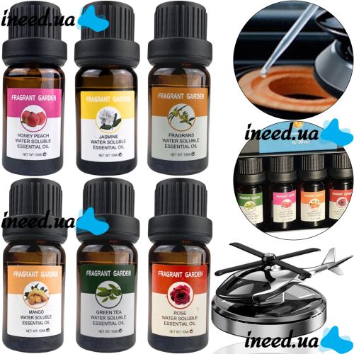 Set of water-soluble essential oils Fragrant Garden 6 pcs with different fragrances, Fragrant Garden essential oil 10 ml each for fragrances