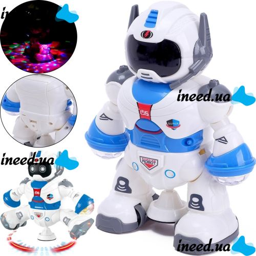Танцующий робот Dancing Robot Light and Music LZCZ 6678-5 с подсветкой для детей, Детский светящийся робот игрушка со светом на батарейках