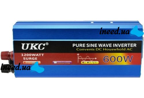 Перетворювач з чистою синусоїдою UKC AC/DC 12V-220V 600W автомобільний інвертор напруги струму 12В 220В 600 Вт акумулятор від прикурювача