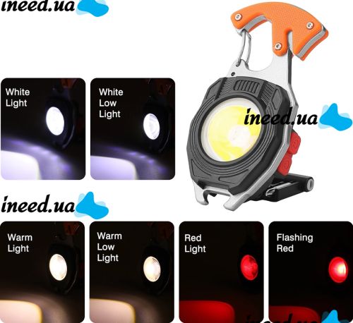 Світлодіодний ліхтарик брелок для ключів з підпалом Keychain Light W5147 ручний мультитул, міні світильник з прикурювачем, викруткою і карабіном USB