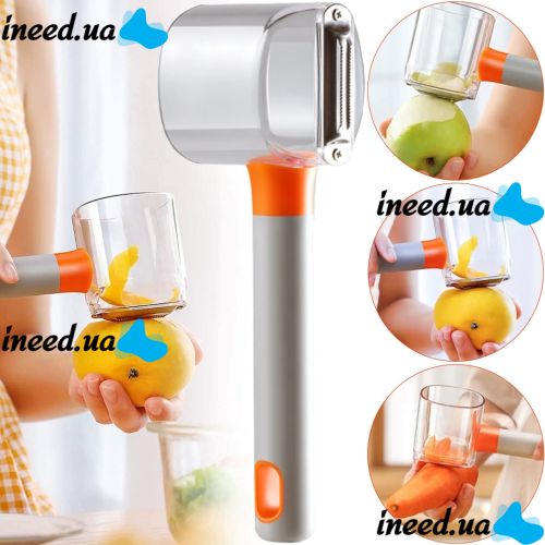 Кухонна овощечистка для видалення шкірки Store Fruit Peeler Ручна вертикальна машинка для чищення шкірки овочів і фруктів з контейнером для очисток