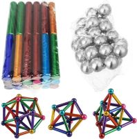 Кольоровий магнітний конструктор Buckyballs Buckybars Neo Mix Color 64 деталей, головоломка антистрес, 36 шт. магнітні палички і 28 шт. кульки Бакібарс