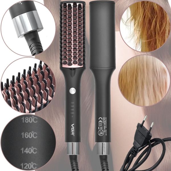 Electric Hair Dryer Hair Brush VGR V-590 Comb, Hair Dryer Brush Straightener for Styling and Straightening with Ceramic Coating up to 180 Degrees 43W