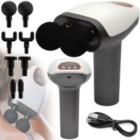 Ручной ударный массажер для мышц Massage Gun Maxtop MP-921 25W 1500мАч аккумуляторный двойной пистолет вибромассажер для всего тела с дисплеем USB