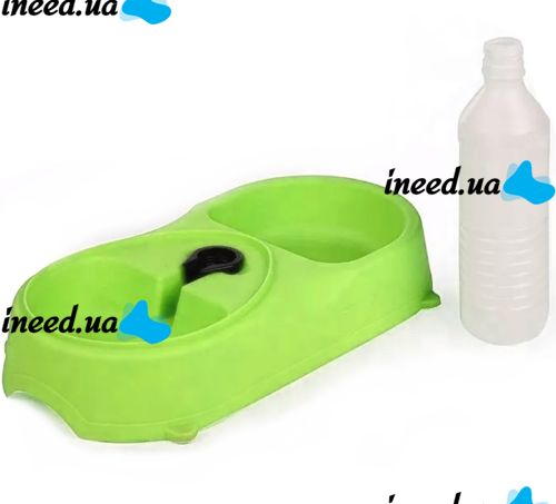 Миска для собак і котів Pet Feeder з поїлкою 2 в 1, автоматична Пластикова годівниця для домашніх тварин c дозатором, диспенсером для води