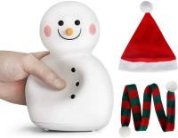 Дитячий настільний нічник Сніговик Snowman силіконовий світлодіодний RGB світильник, бездротова новорічна LED лампа 7 режимів на акумуляторі USB