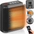 Portable Mini Wall Heater Handy Heater NFJ-08 800W Electric Wall Mounted Fan Heater with Display and Remote Control AND 032 Black
