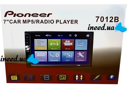 Car Radio 1Din Pioneer 7012B Bluetooth Radio with 7 inch Touch Screen and Remote Control USB, SD, MP5, TF, FM Car Player Pioneer 1 Din