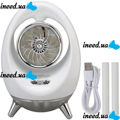 Table Fan with Humidifier Spray Cold Air Fan ZY-602 Cordless Air Conditioner Egg with Water Cooled Air and Backlight AND 441-2