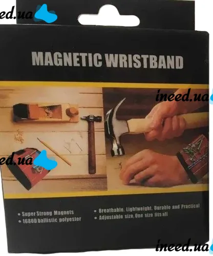 Будівельний універсальний магнітний браслет Magnetic Tool Wristband для утримання гвинтів цвяхів свердел з 3 магнітними пластинами для дрібних деталей