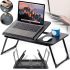 Folding Laptop Table XoKo NTB-005 up to 22" Portable Tablet Stand with tilt adjustment and cup holder MAG-842 Black Wood