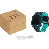 Wrist Smart Children's Smart Watch Smart Watch X17 400 mAh with SIM Card, GPS Video Call and Flashlight Waterproof IP67 for Children Green