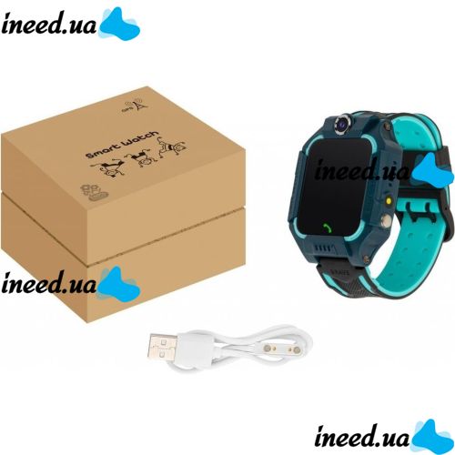 Wrist Smart Children's Smart Watch Smart Watch X17 400 mAh with SIM Card, GPS Video Call and Flashlight Waterproof IP67 for Children Green