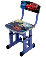 Bambi Disney Cars B-43507 Children's Desk and Chair Set: Lightning McQueen, Height-Adjustable Desk and Chair with Bookrest, Blue