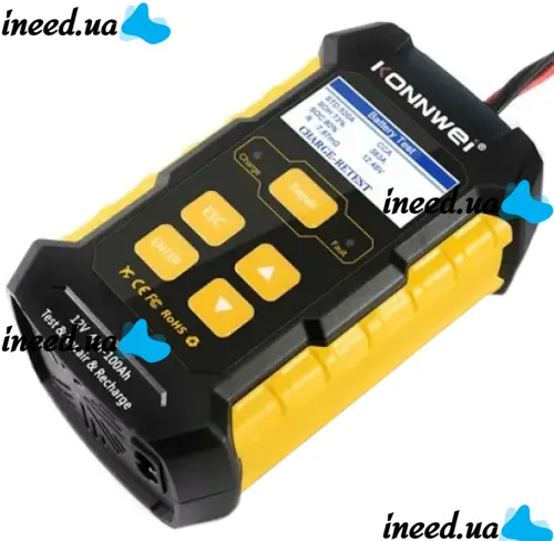 Автоматичний зарядний пристрій тестер KONNWEI KW510 для зарядки тестування автомобільних акумуляторів 4-100Ah аналізатор всіх типів АКБ