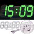 Electronic Desktop 3D Clock with Green LED Backlight Generic LY-1089 LED Digital Wall Clock with Alarm Clock and Date White