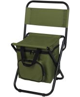 Camping folding chair Kangaroo Stenson MH-3071 up to 110 kg with 10L bag, Folding chair 35x26x58 cm with backrest for fishing and picnic Green