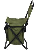 Camping folding chair Kangaroo Stenson MH-3071 up to 110 kg with 10L bag, Folding chair 35x26x58 cm with backrest for fishing and picnic Green