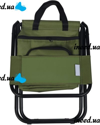 Camping folding chair Kangaroo Stenson MH-3071 up to 110 kg with 10L bag, Folding chair 35x26x58 cm with backrest for fishing and picnic Green