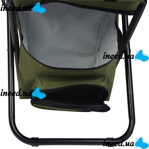 Camping folding chair Kangaroo Stenson MH-3071 up to 110 kg with 10L bag, Folding chair 35x26x58 cm with backrest for fishing and picnic Green