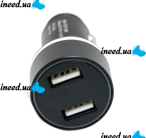 Автомобільний зарядний пристрій з вольтметром Car Charger HZ HC7 3.1 A, Адаптер для зарядки 2xUSB в прикурювач, Автозарядка з екраном Чорний