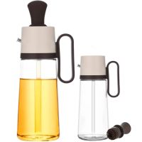 Кухонний дозатор для масла з пензликом Oil Dispenser 2 в 1 скляна пляшка для рідин багатофункціональний диспенсер для рідких продуктів 550 мл